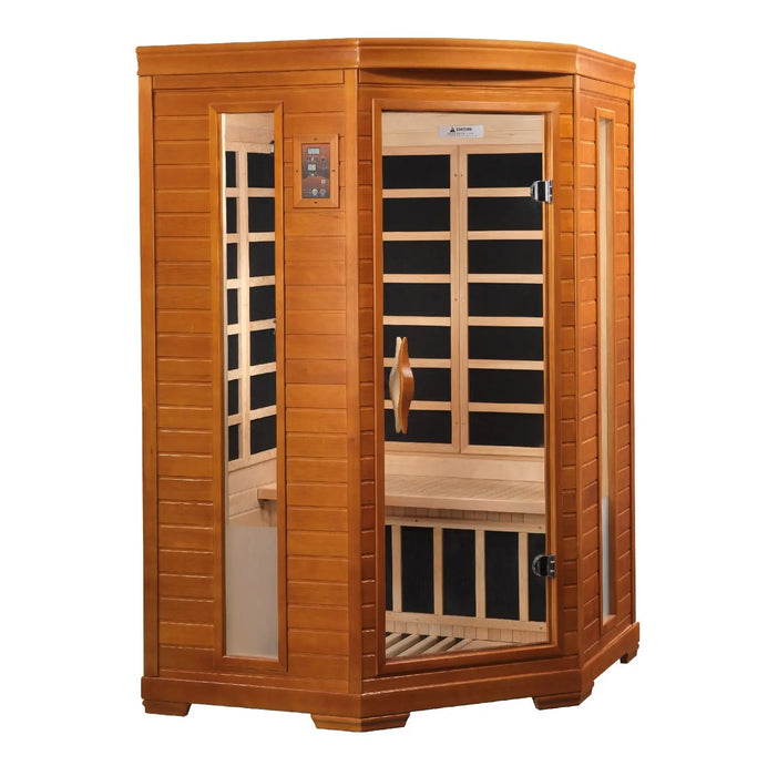 Dynamic Heming 2-person Corner Low EMF FAR Infrared Sauna | DYN-6225-02 Golden Designs