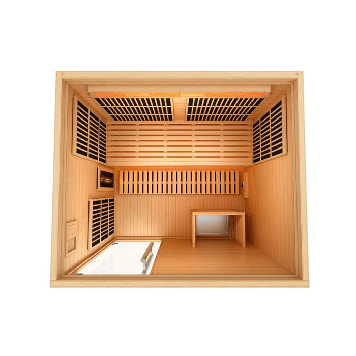 Golden Designs 2025 Soria 3 Per Hybrid Sauna (Indoor) Full Spectrum and Harvia Traditional Stove | GDI-8330-01 Golden Designs