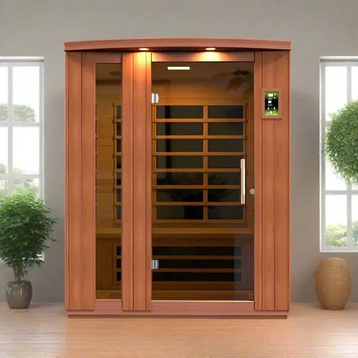 Dynamic Lugano 3-person Low EMF FAR Infrared Sauna | DYN-6336-02 Golden Designs