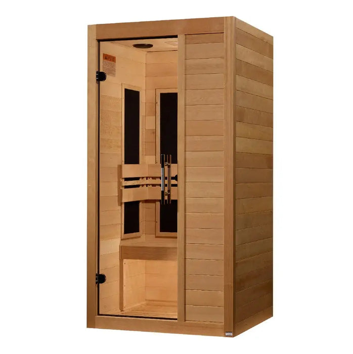 Golden Design S-Line Maxxus Low EMF FAR Infrared Sauna Canadian Hemlock | MX-S106-01 Golden Designs