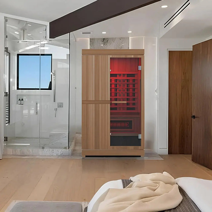 Finnmark FD-4 Trinity 2-Person Hybrid Indoor Infrared & Traditional Steam Sauna + Red Light Therapy | FD-KN004 Finnmark