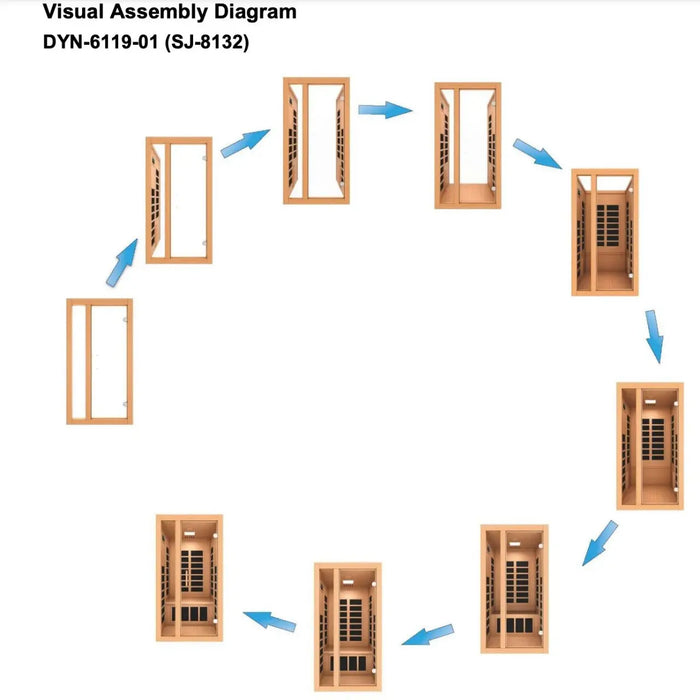 Dynamic Gracia 1-2-person Low EMF FAR Infrared Sauna | DYN-6119-01 Golden Designs