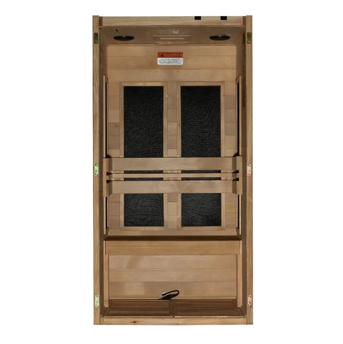 Golden Design S-Line Maxxus Low EMF FAR Infrared Sauna Canadian Hemlock | MX-S106-01 Golden Designs