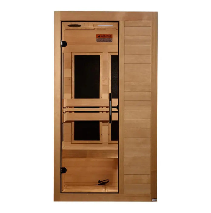 Golden Design S-Line Maxxus Low EMF FAR Infrared Sauna Canadian Hemlock | MX-S106-01 Golden Designs