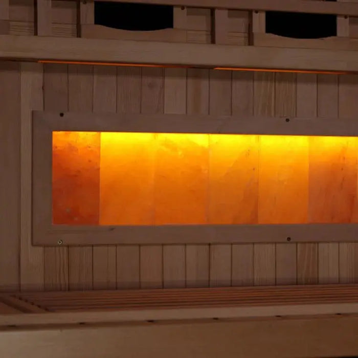 Golden Designs Reserve Edition 3-Person Full Spectrum Near Zero EMF FAR Infrared Sauna with Himalayan Salt Bar | GDI-8030-03 Golden Designs