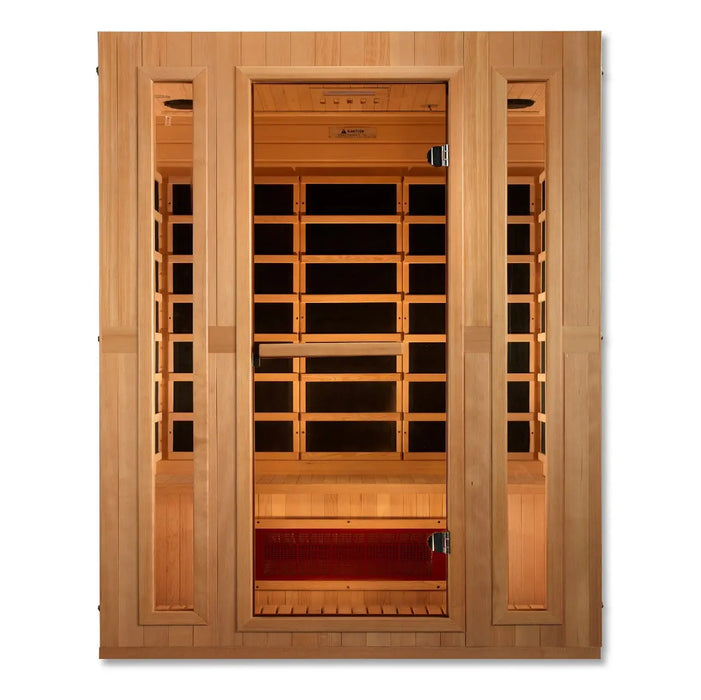 Maxxus Trinity Dual Tech 3 Person Low EMF FAR Infrared Sauna Canadian Hemlock | MX-LS3-01 Golden Designs