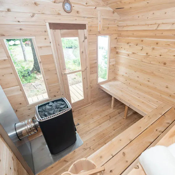 Dundalk Leisurecraft CT Georgian Cabin Cedar Traditional Steam Sauna, Outdoor/Indoor | CTC88E Leisurecraft