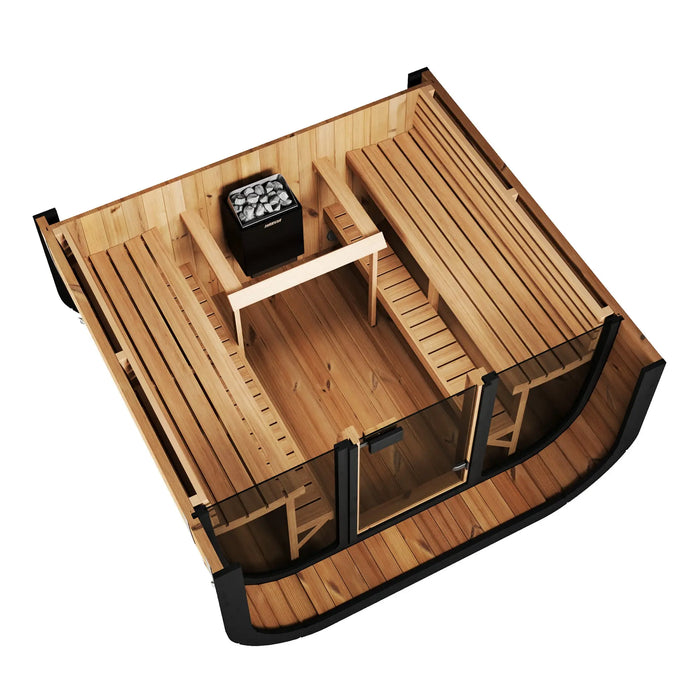 SaunaLife 6 Person CL7G Cube-Series Outdoor Home Sauna Saunalife