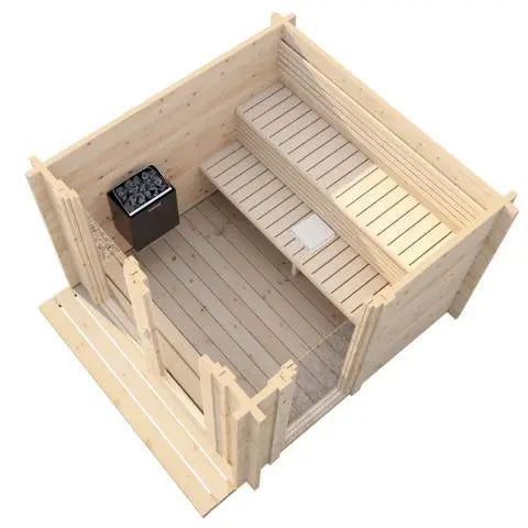 SaunaLife 6-Person G4 Outdoor Traditional Cabin Sauna Saunalife