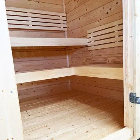 SaunaLife 4 Person G2 Outdoor Traditional Cabin Sauna Saunalife