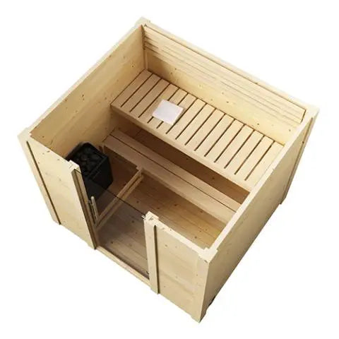 SaunaLife 4 Person G2 Outdoor Traditional Cabin Sauna Saunalife