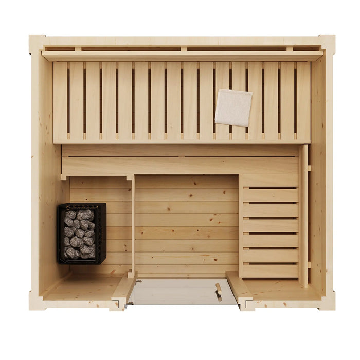 SaunaLife 4 Person G2 Outdoor Traditional Cabin Sauna Saunalife