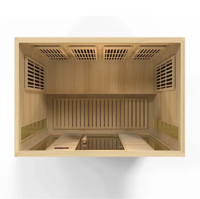 Maxxus 4 Person Low EMF FAR Infrared Sauna Canadian Hemlock | MX-K406-01 Golden Designs