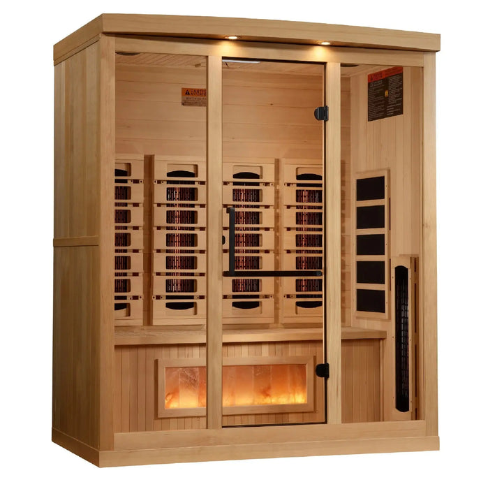 Golden Designs Reserve Edition 4-Person Full Spectrum Near Zero EMF FAR Infrared Sauna w/ Himalayan Salt Bar | GDI-8040-03 Golden Designs
