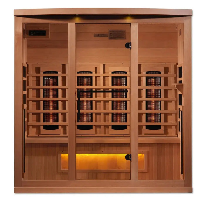 Golden Designs 4-Person Infrared Sauna Reserve Edition Full Spectrum with Himalayan Salt Bar | GDI-8040-02 Golden Designs