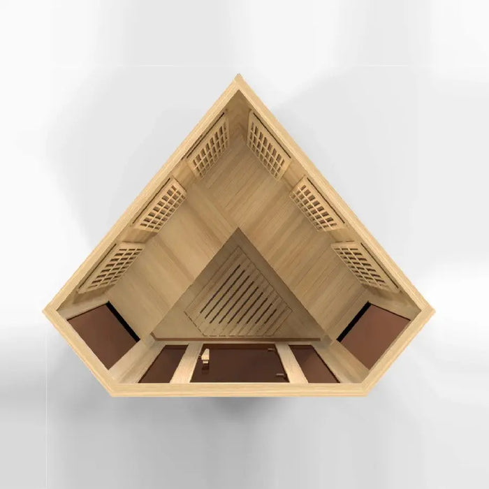 Maxxus 3 Person Corner Low EMF FAR Infrared Sauna Canadian Hemlock | MX-K356-01 Golden Designs