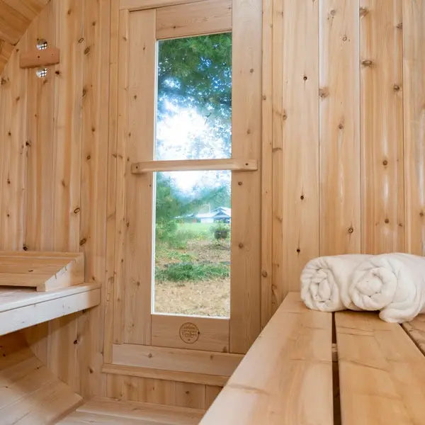 Dundalk Leisurecraft CT Serenity Barrel Traditional Steam Cedar Sauna, Outdoor/Indoor | CTC2245E Leisurecraft