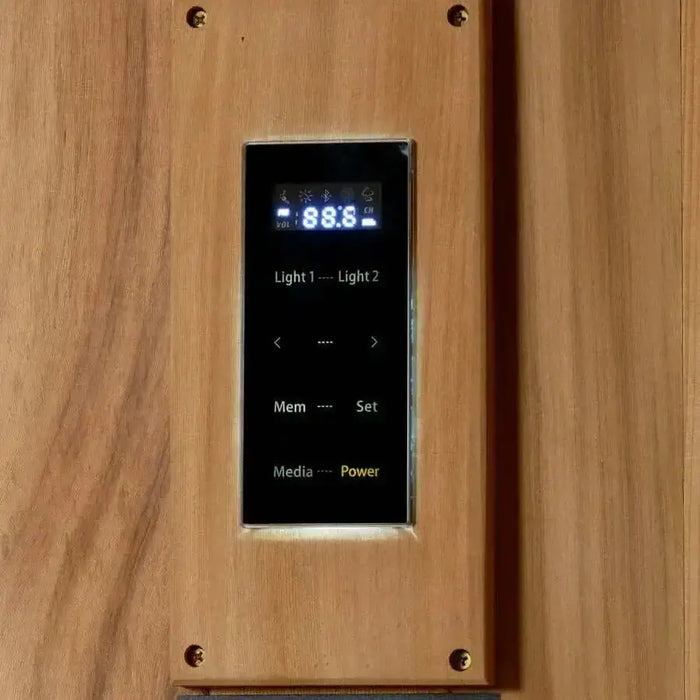 Golden Designs Sundsvall 2-Person Indoor Sauna & Harvia Traditional Electric Heater Kit | GDI-7289-02 Golden Designs