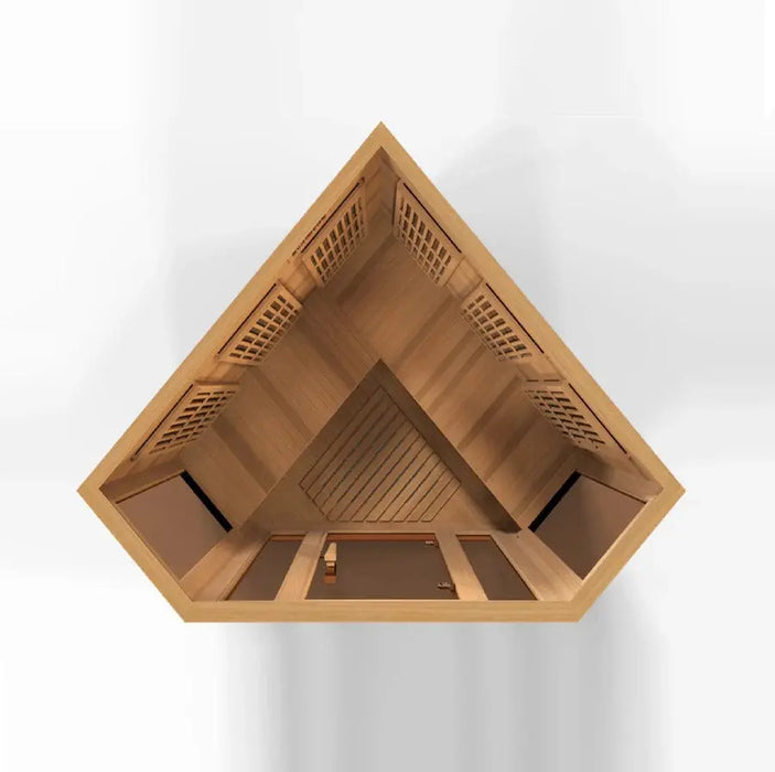 Maxxus 3-Person Avignon Edition Corner Near Zero EMF FAR Infrared Sauna | MX-K356-01-ZF-CED Golden Designs