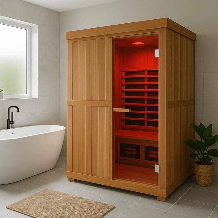 Finnmark FD-4 Trinity 2-Person Hybrid Indoor Infrared & Traditional Steam Sauna + Red Light Therapy | FD-KN004 Finnmark