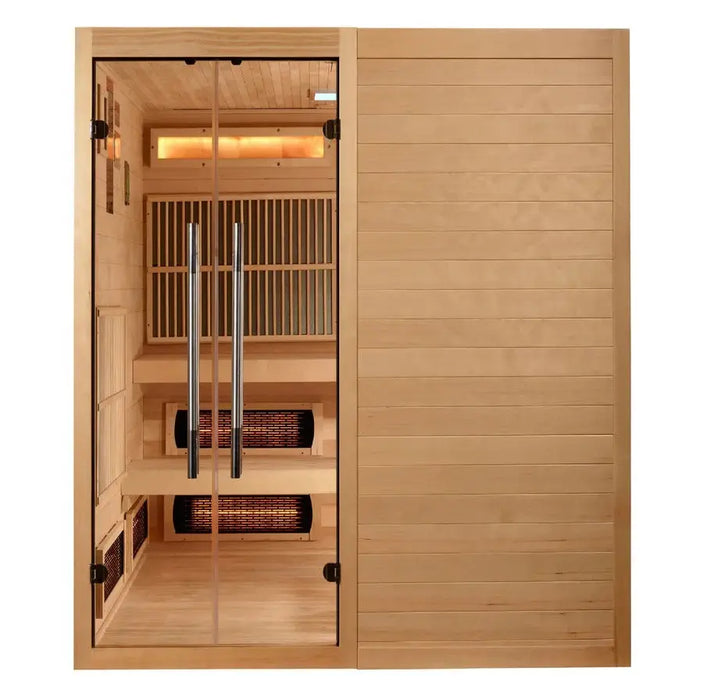 Golden Designs 2025 Toledo 6 Per Hybrid Sauna (Indoor) Full Spectrum and Harvia Traditional Stove | GDI-8360-01 Golden Designs
