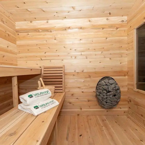 Dundalk Leisurecraft Sauna CT Georgian 2-6 People Cabin Sauna with Porch | CTC88PE Leisurecraft