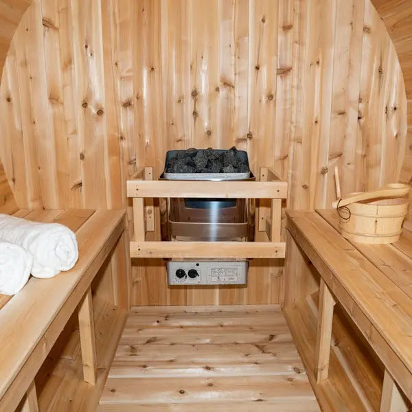 Dundalk Leisurecraft CT Serenity Barrel Traditional Steam Cedar Sauna, Outdoor/Indoor | CTC2245E Leisurecraft