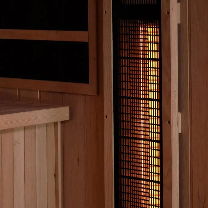Golden Designs Reserve Edition 3-Person Full Spectrum Near Zero EMF FAR Infrared Sauna with Himalayan Salt Bar | GDI-8030-03 Golden Designs