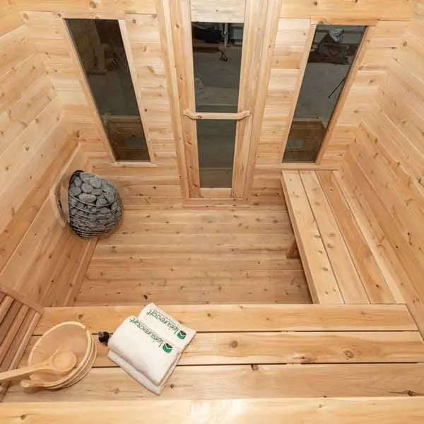 Dundalk Leisurecraft Sauna CT Georgian 2-6 People Cabin Sauna with Porch | CTC88PE Leisurecraft
