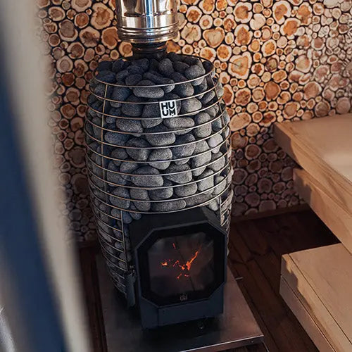 HUUM HIVE Flow LS Wood-Burning Sauna Stove With Firebox Extension, 9.8kW HUUM