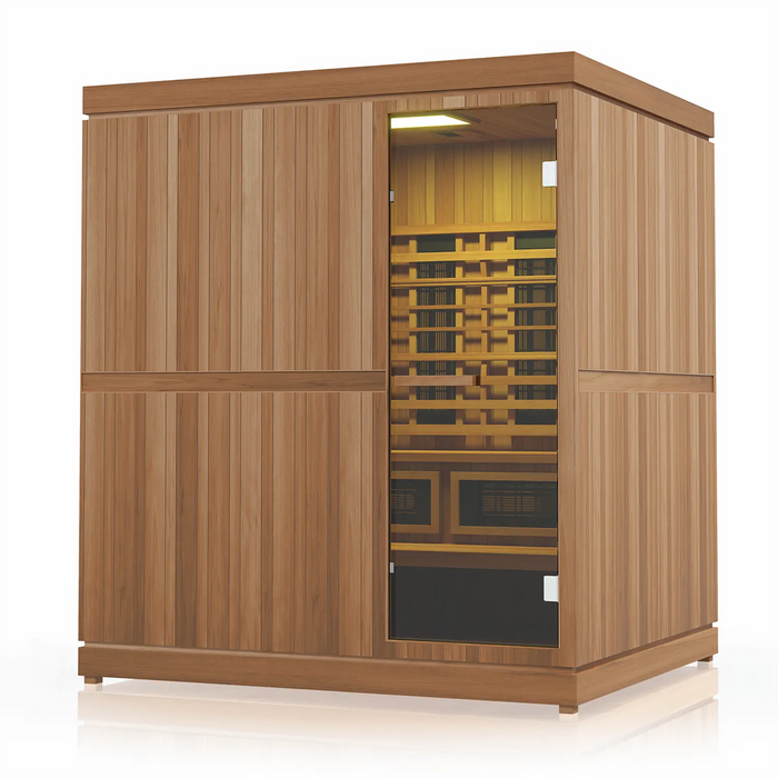 Finnmark FD-5 Trinity 4-Person Hybrid Indoor Infrared & Traditional Steam Sauna + Red Light Therapy | FD-KN005 Finnmark