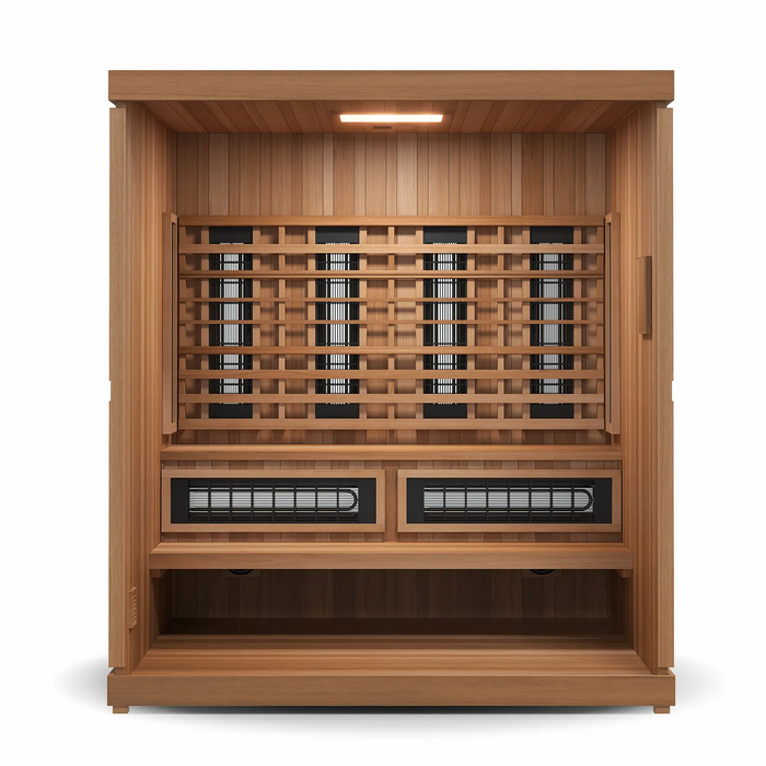 Finnmark FD-5 Trinity 4-Person Hybrid Indoor Infrared & Traditional Steam Sauna + Red Light Therapy | FD-KN005 Finnmark