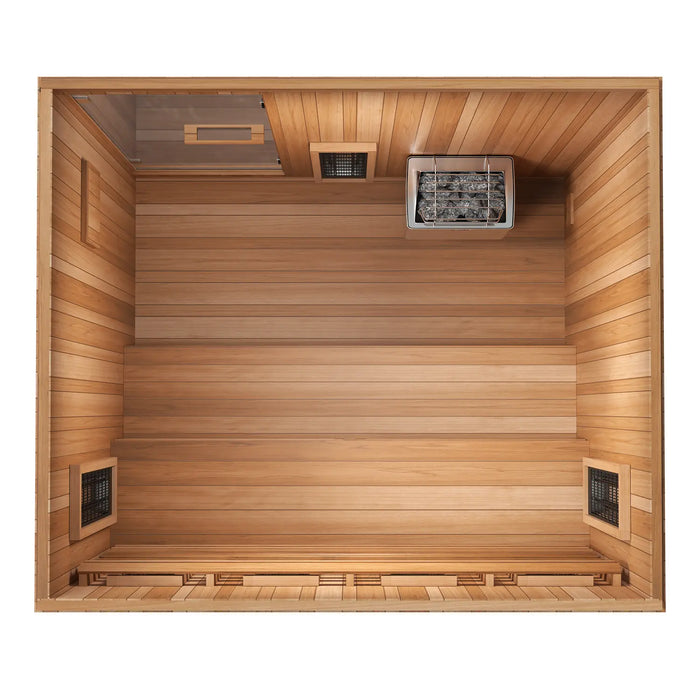 Finnmark FD-5 Trinity 4-Person Hybrid Indoor Infrared & Traditional Steam Sauna + Red Light Therapy | FD-KN005 Finnmark